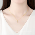 Design Colorful CZ Stone Gold Plated Silver Pendant Necklace